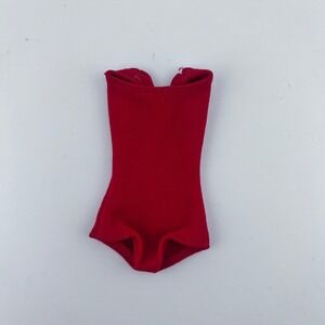 Vintage Barbie Red Swimsuit One-Piece Solid Red Bathing Suit 1960 Mattel Clothes